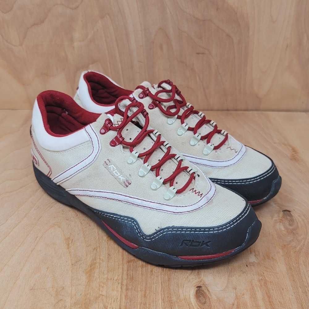 Reebok Womens Sneakers Sz 6 M Red White Casual Athletic Shoes
